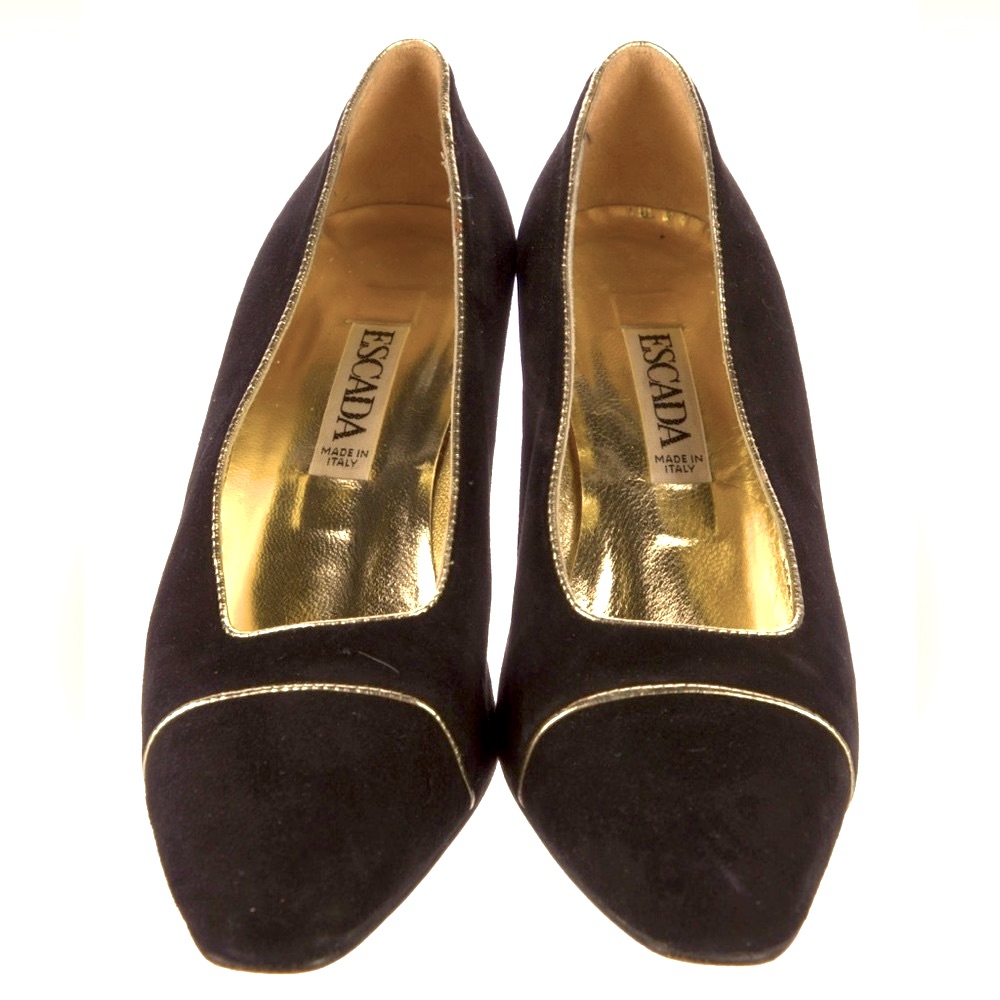 Escada Suede Pumps Black Size: 6